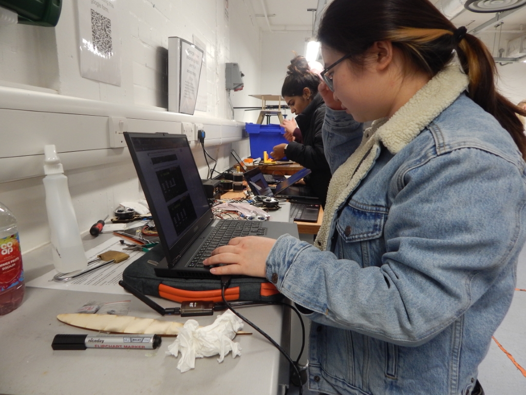 The Avionics team working hard in the lab